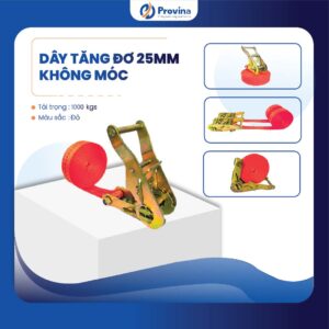 Dây Tăng Đơ 25mm 1t Màu Đỏ Không Móc