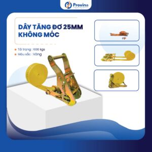 Dây Tăng Đơ 25mm 1t Màu Vàng Không Móc