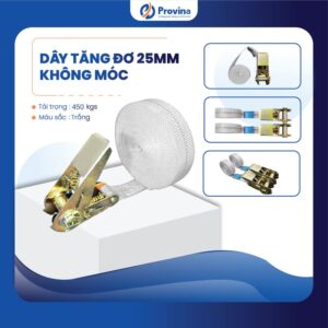 Dây Tăng Đơ 25mm 450kgs Màu Trắng Không Móc