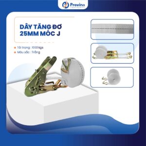 Dây Tăng Đơ 25mm 1t Màu Trắng Móc J