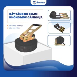 Dây Tăng Đơ 50mm 3t Màu Đen Cán Nhựa Không Móc