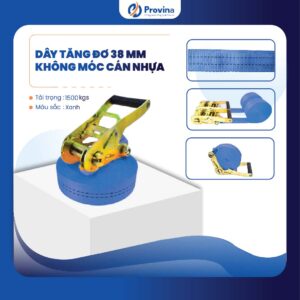 Dây Tăng Đơ 38mm 1.5t Màu Xanh Cán Nhựa Không Móc