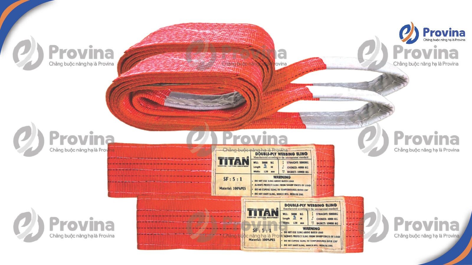Dây Cáp Vải Màu đỏ (5 Tấn)