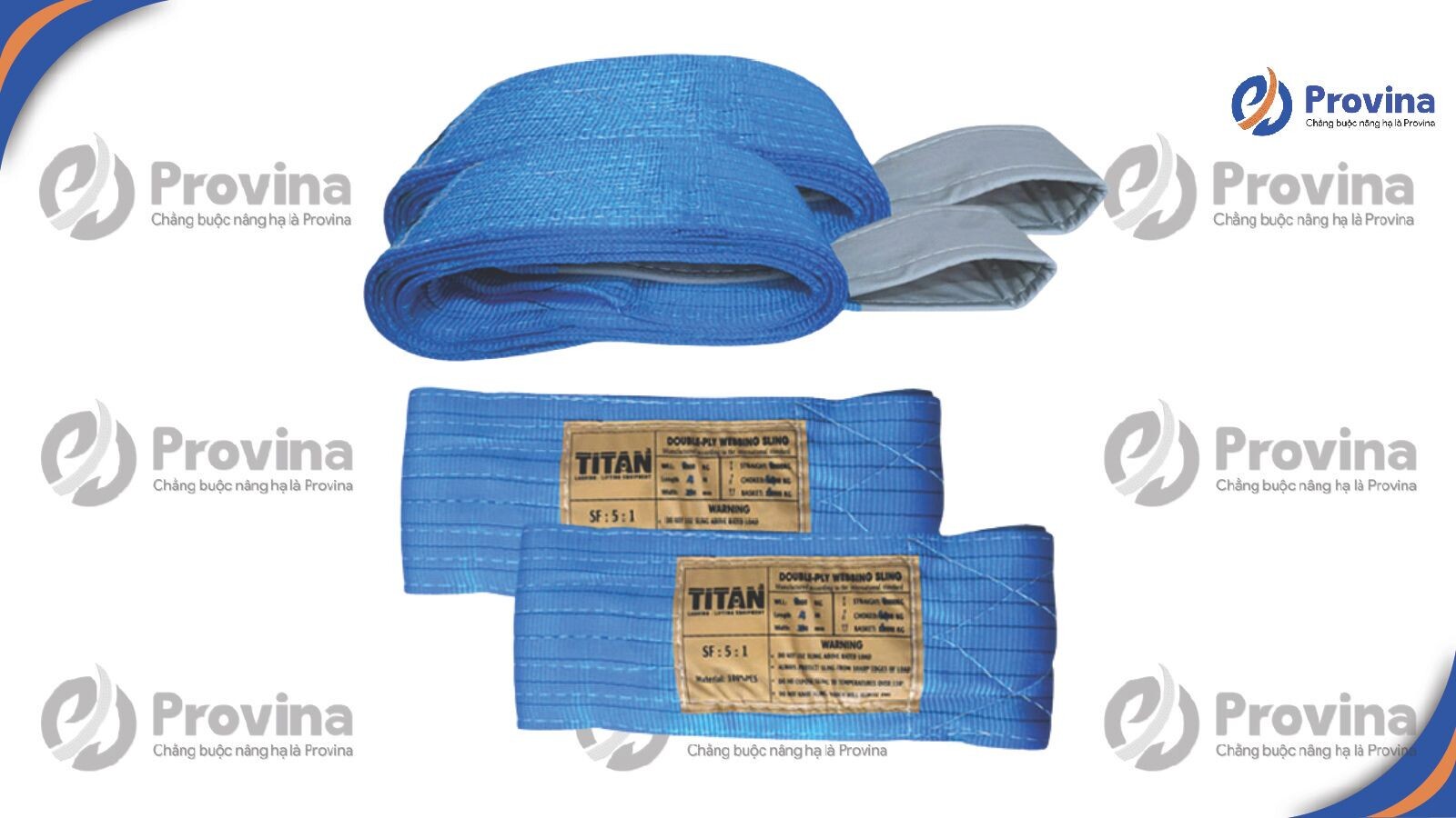 Dây Cáp Vải Bạt Xanh Dương (8 Tấn)