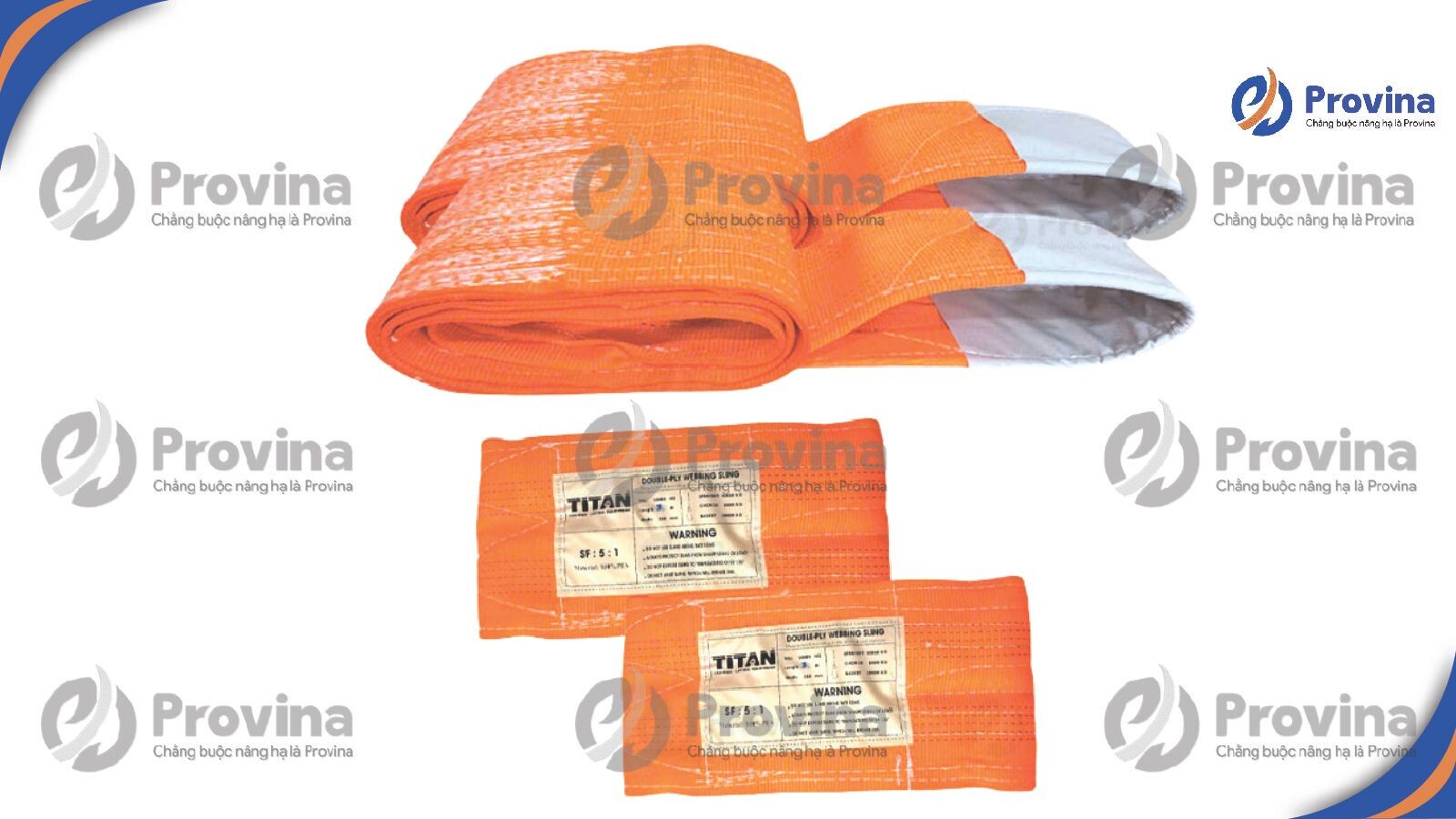 Dây Cáp Vải Bạt Màu Cam (10 Tấn, 12 Tấn)