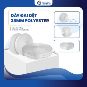 Dây Đai Dệt 38mm Polyester Màu Trắng