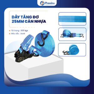 Dây Tăng Đơ 25mm Cán Nhựa Màu Xanh Móc S