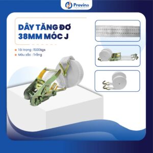 Dây Tăng Đơ 38mm 1.5t Màu Trắng Móc J