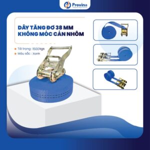 Dây Tăng Đơ 38mm 1.5t Màu Xanh Không Móc