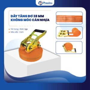 Dây Tăng Đơ 38mm 1.5t Màu Cam Cán Nhựa Móc J
