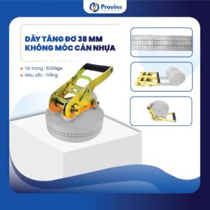 Dây Tăng Đơ 38mm 1.5t Màu Trắng Cán Nhựa Không Móc