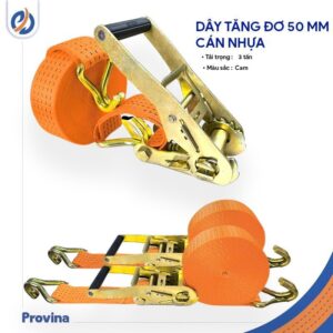 Dây Tăng Đơ 50mm 3t Màu Cam Cán Nhựa