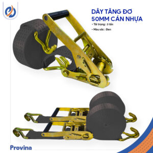 Dây Tăng Đơ 50mm 3t Màu Đen Cán Nhựa