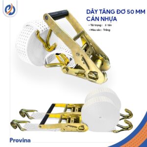 Dây Tăng Đơ 50mm 3t Màu Trắng Cán Nhựa