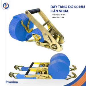 Dây Tăng Đơ 50mm 5t Màu Xanh Cán Nhựa